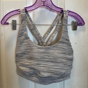 🍋 LIKE NEW Lululemon Energy Bra - Space Dye Camo White Silver Spoon - Size 12